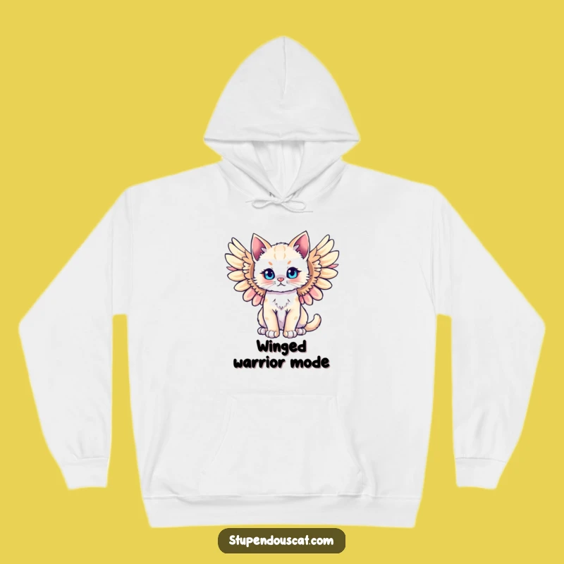 Funny Majestic Angel Cat Cub Hoodie - Cozy & Heavenly Humor Gift