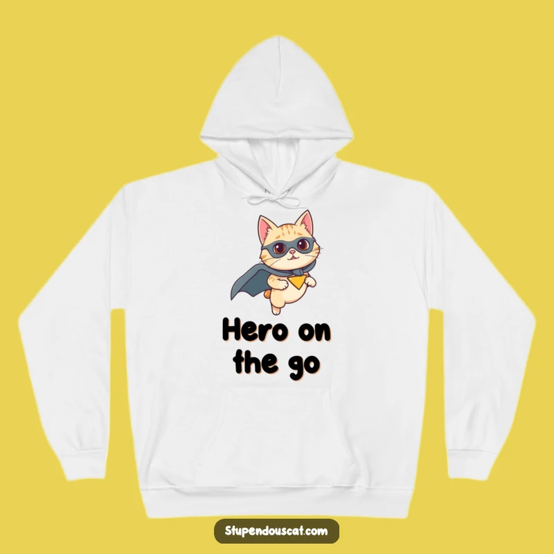 Funny Superhero Cat Hoodie: Determined Flight Comfort, Great Funny Gift