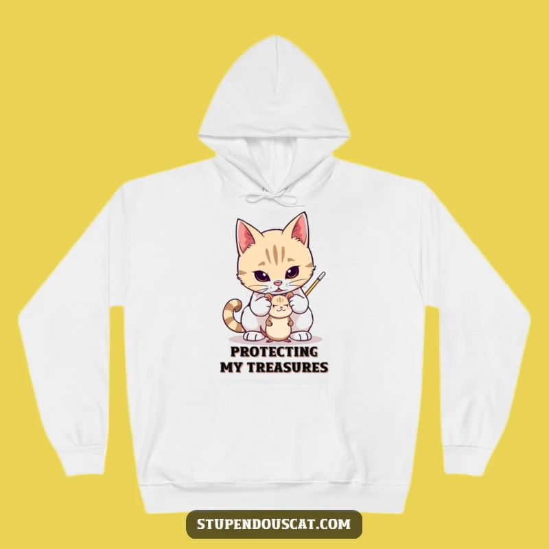 Funny Valiant Cat Toy Mouse Hoodie: Cozy Guardian, Best Funny Gift