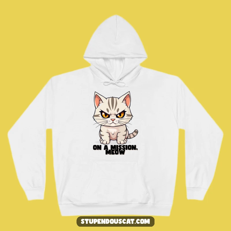 Funny Determined Cat Hoodie: Cozy Motivation for Your Goals
