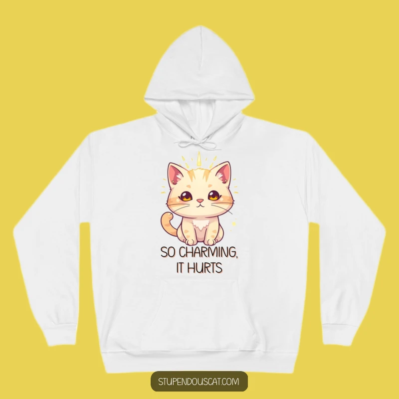 Funny Radiant Cat Hoodie - Cozy Aura of Powerful Charm Gift