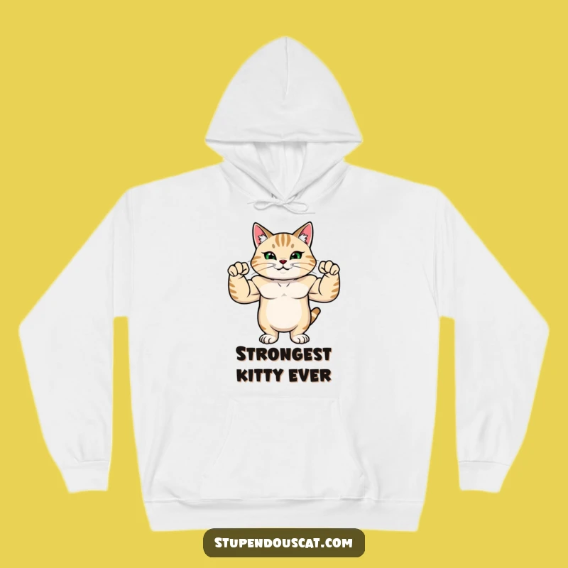 Funny Strong Cat Hoodie: Cozy Comfort for Your Muscular Feline Fan