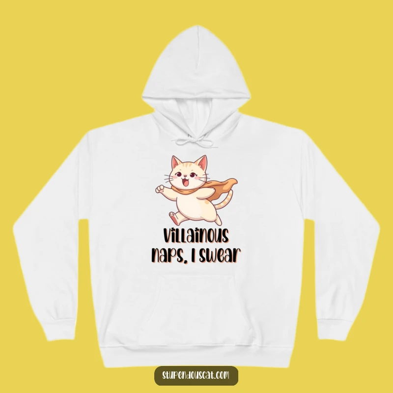 Funny Determined Cat Hoodie - Billowing Cape Cozy Wear, Hilarious Hero Gift