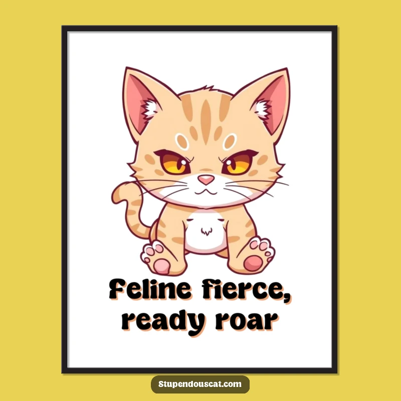 Free Printable Wall Art: Formidable Cat Cub for an Adventurous Space