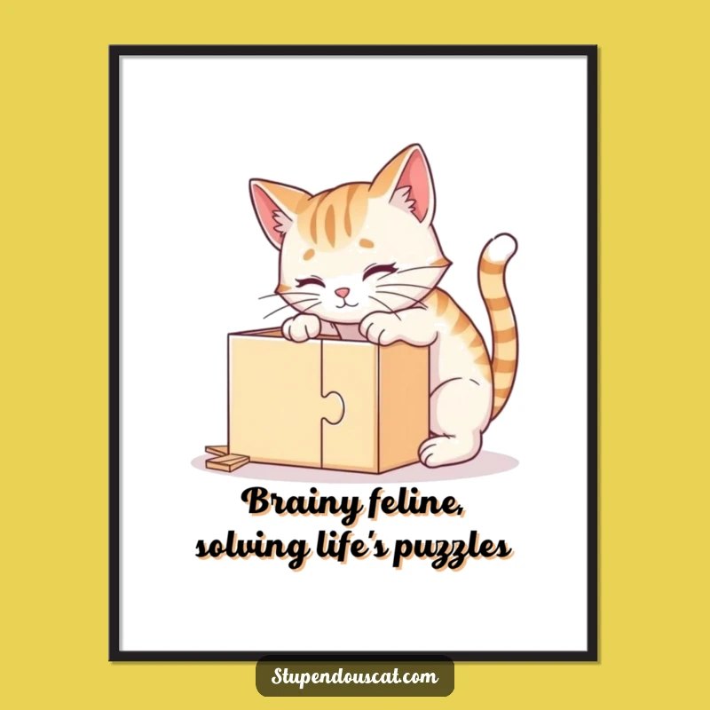 Free Printable Clever Cat Wall Art - Smart Feline Downloadable Decor