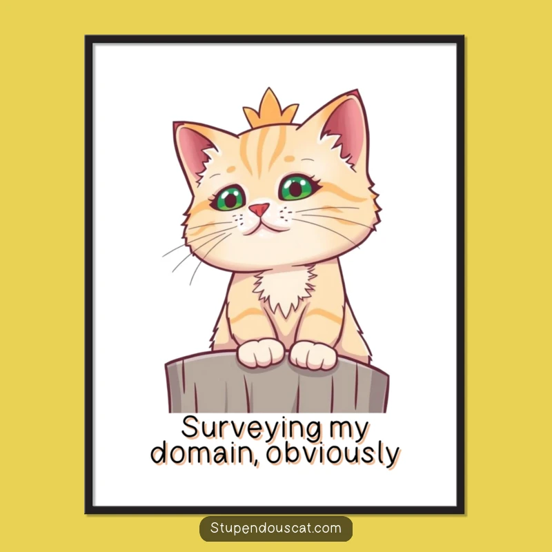 Free Printable Funny Cat Wall Art Download: Regal Perch Humor