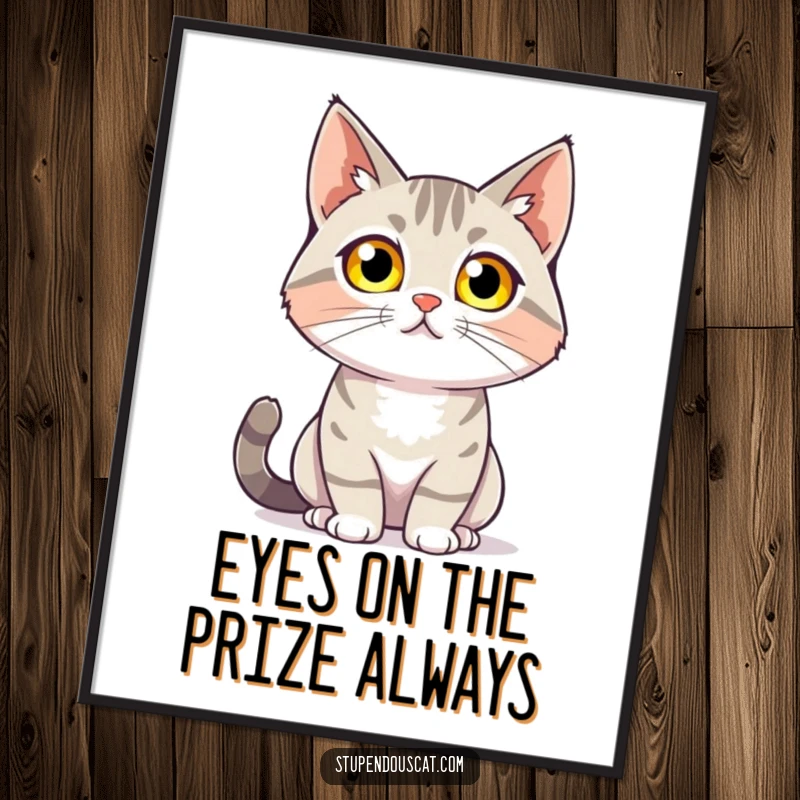 Funny Free Printable Wall Art: A cat with intense, glowing eyes surveying its domain with unwavering confidence.