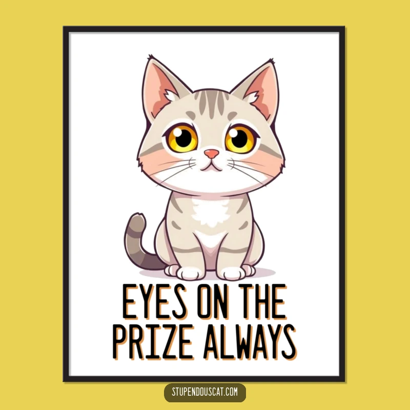 Free Printable Wall Art: Glowing Eyes Cat, Confident Downloadable Decor