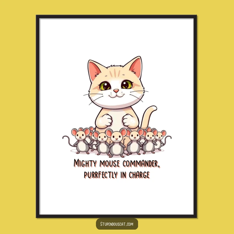 Free Printable Wall Art: Boss Cat Army, Humorous Downloadable Decor