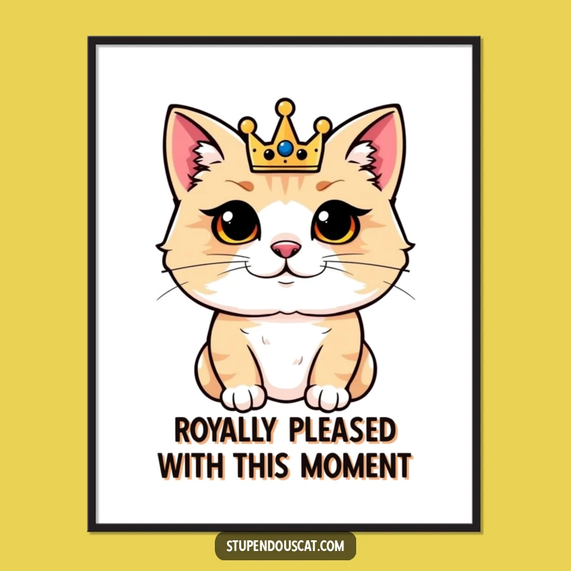 Free Printable Wall Art: Regal Cat King, Funny Downloadable Decor