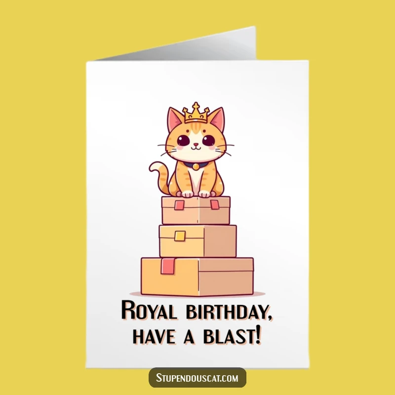 Free Printable Regal Cat Birthday Card - Proud Feline Downloadable Gift