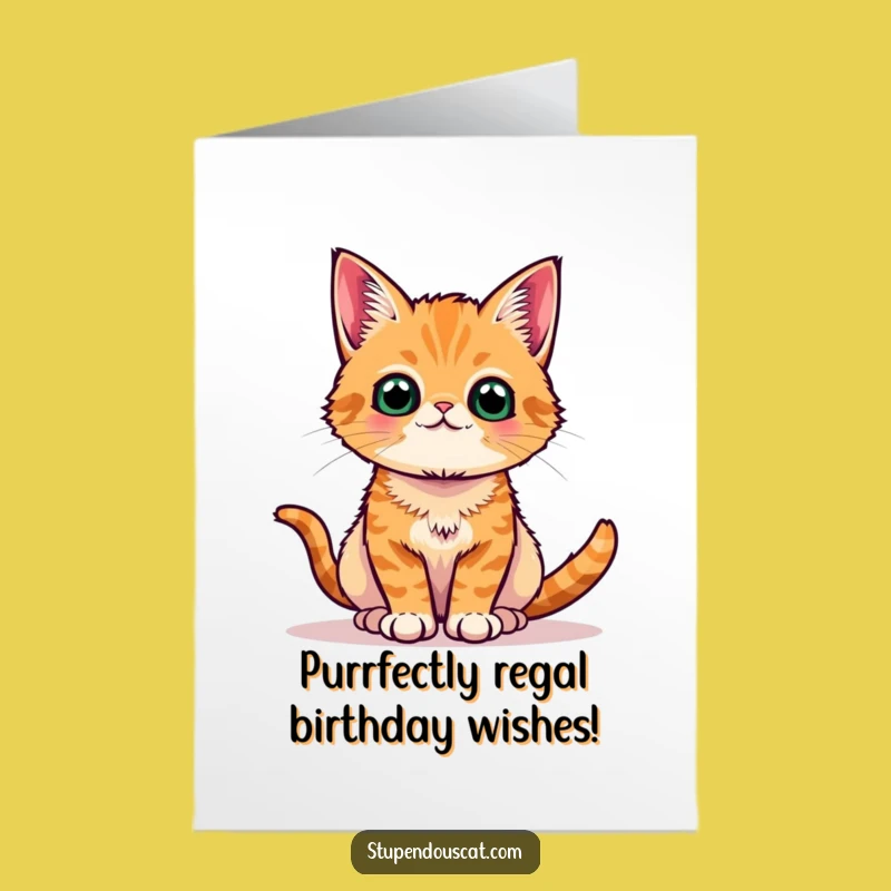 Free Printable Funny Cat Birthday Card - Regal Tabby Downloadable Gift