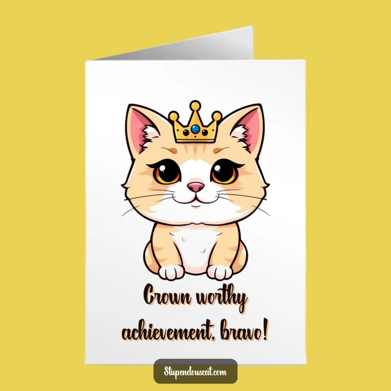 Free Printable Congrats Card: Regal Cat's Triumph, Royal Downloadable Gift