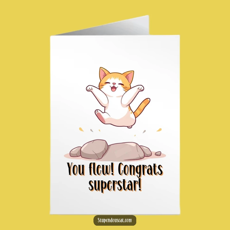 Free Printable Cat Congratulations Card Download: Epic Jump Landing Humor