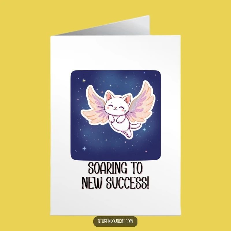 Free Printable Cat Congratulations Card: Dreamy Stardust Cat Downloadable Gift