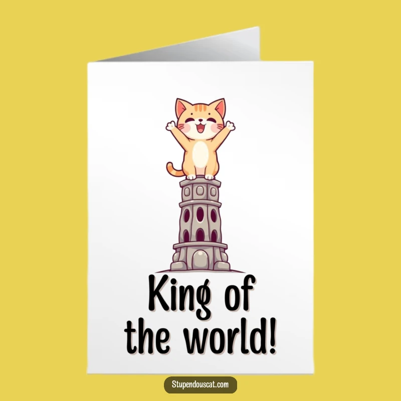 Free Printable Cat Congratulations Card: Victorious Cat, Impossible Success Downloadable Gift