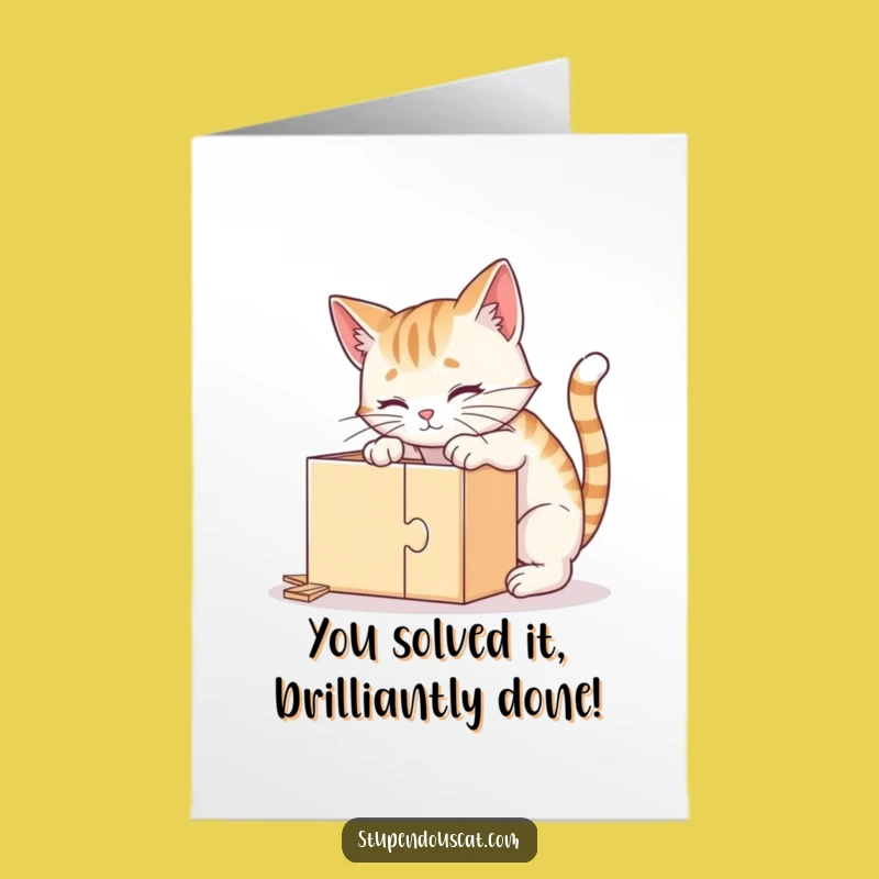 Free Printable Clever Cat Congrats Card - Smart Feline Downloadable Gift