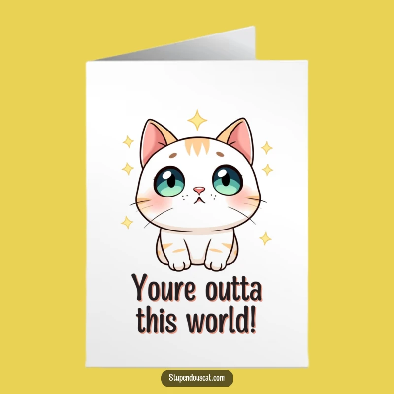 Free Printable Congrats Card: Awe-Struck Cat! Amazing Downloadable Gift.