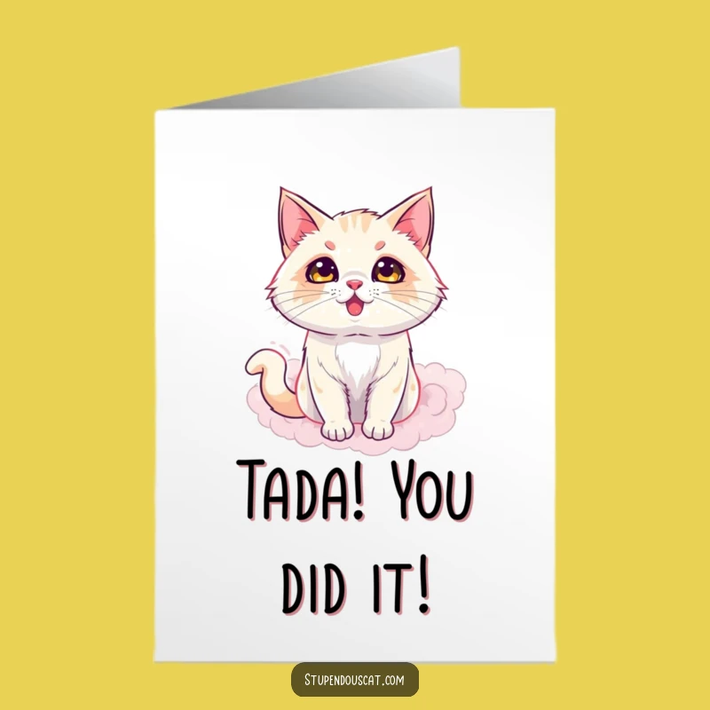 Free Printable Congrats Card: Dazzling Magic Cat, Downloadable DIY Gift Surprise