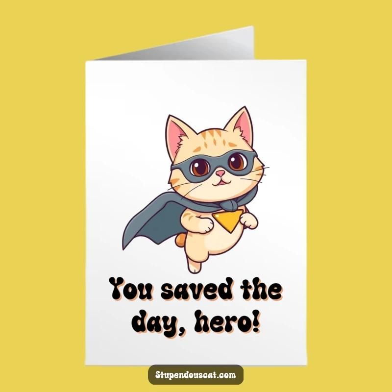 Free Printable Congrats Card: Flying Superhero Cat, Powerfully Funny Achievement Celebration
