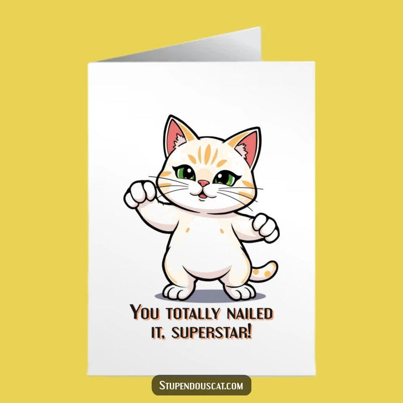 Free Printable Congrats Card: Hero Cat, Celebrate Success with Funny Downloadable Art