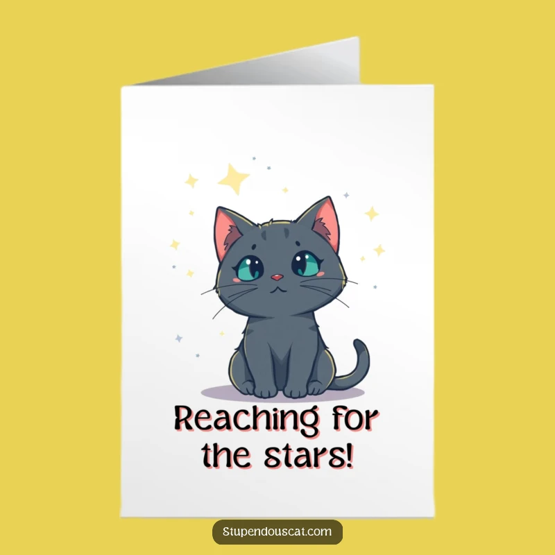 Free Printable Congrats Card: Mysterious Cat, Downloadable Art for Success, DIY Gift