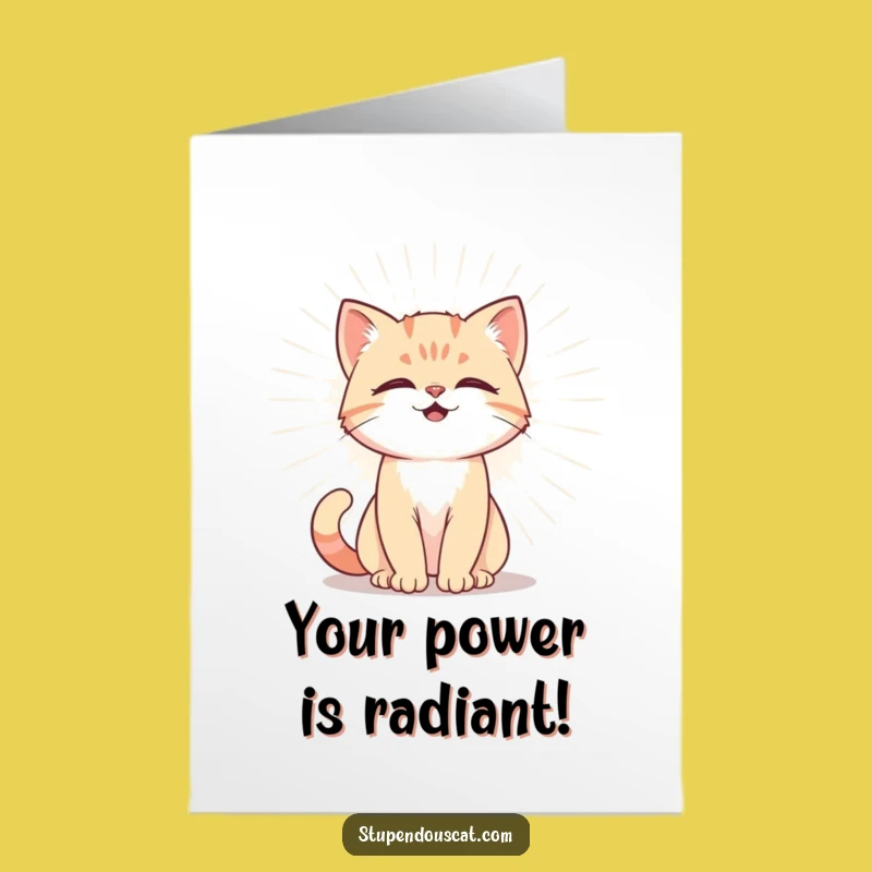 Free Printable Congrats Card: Powerful Cat Cub Aura Funny Downloadable Gift
