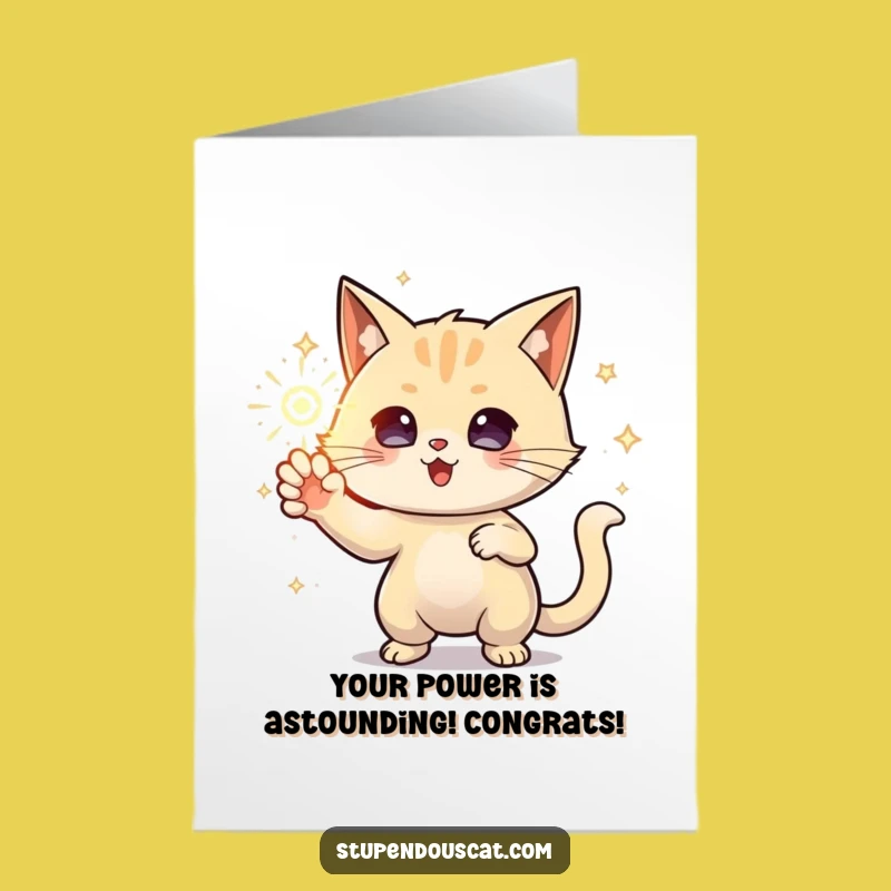 Free Printable Congrats Card: Powerful Cat's Energy for Your Win