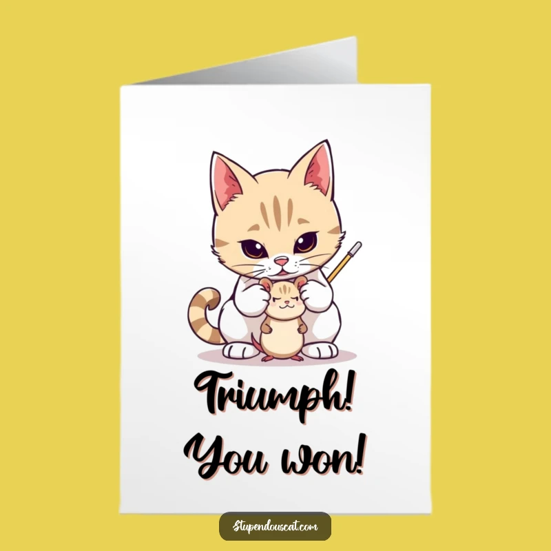 Free Printable Congrats Card: Valiant Cat Defender, Downloadable DIY Gift