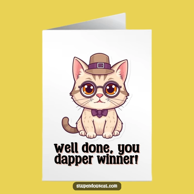 Free Printable Congrats Card: Distinguished Cat for Your Achievement!