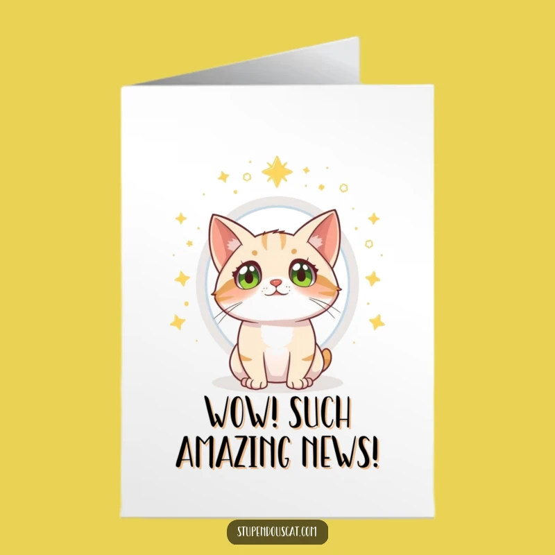 Free Printable Congrats Card: Magical Portal Cat Surprise, Downloadable Gift