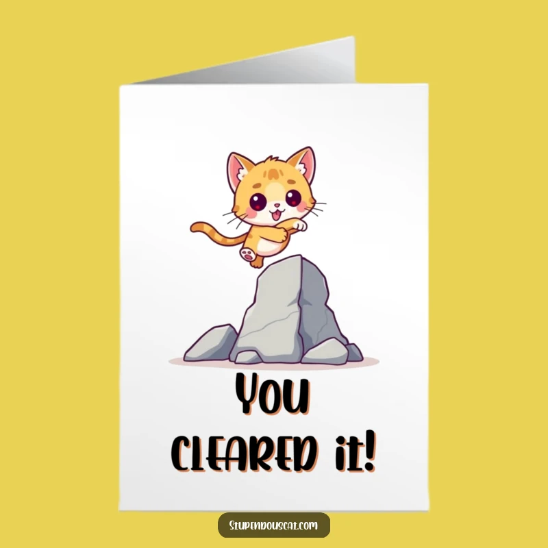 Free Printable Congrats Card - Cat Cub Leap of Faith Downloadable