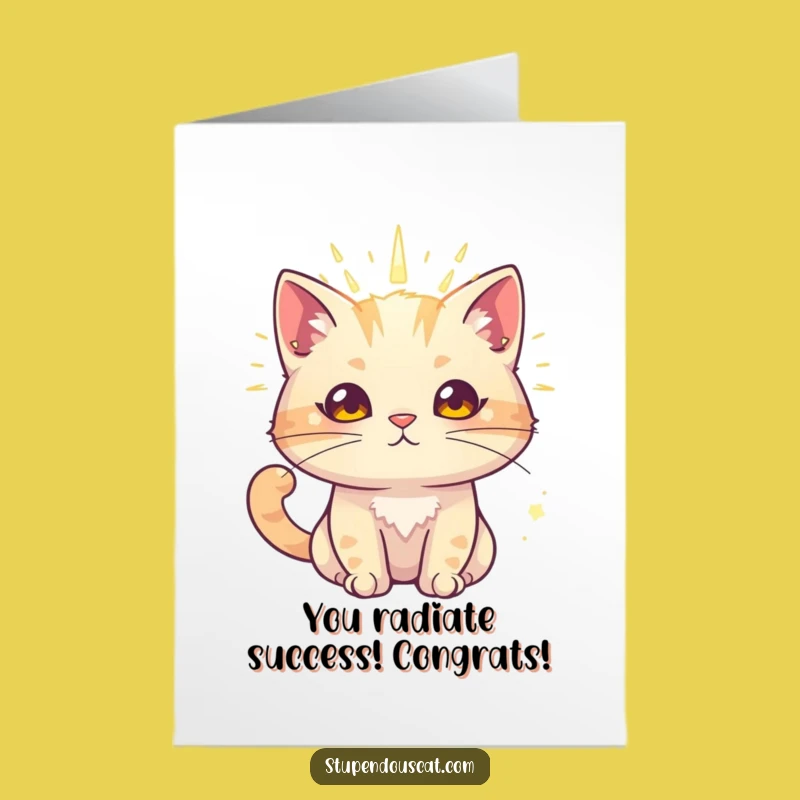Free Printable Congrats Card: Charming Cat Aura Power, Downloadable Gift