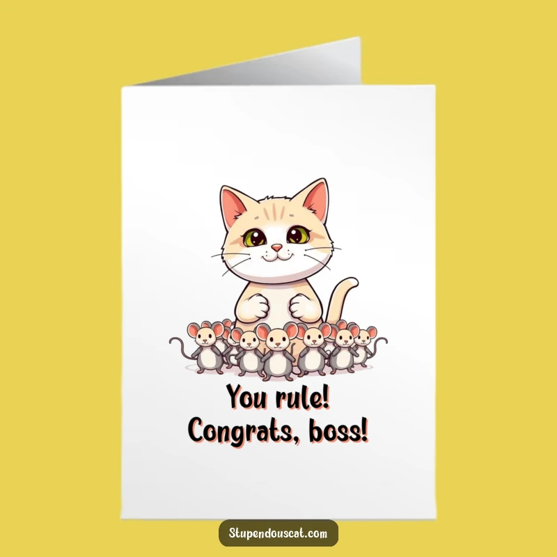 Free Printable Congrats Card: Fierce Cat & Mouse Army, Downloadable Gift