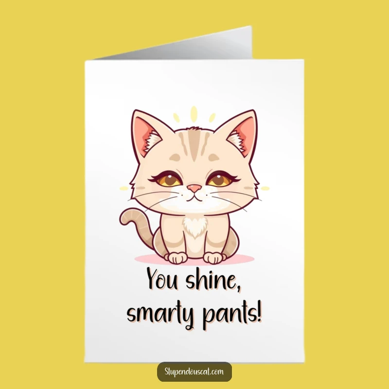 Free Printable Congrats Card: Wise Cat's Insight - Funny Downloadable Gift