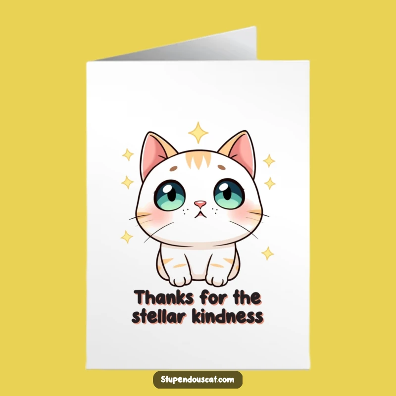 Free Printable Thank You Card: Astounded Cat! Grateful Downloadable Gift.
