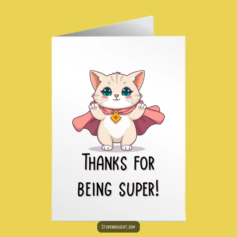 Free Printable Thank You Card: Majestic Cat Hero, Downloadable DIY Gratitude Gift