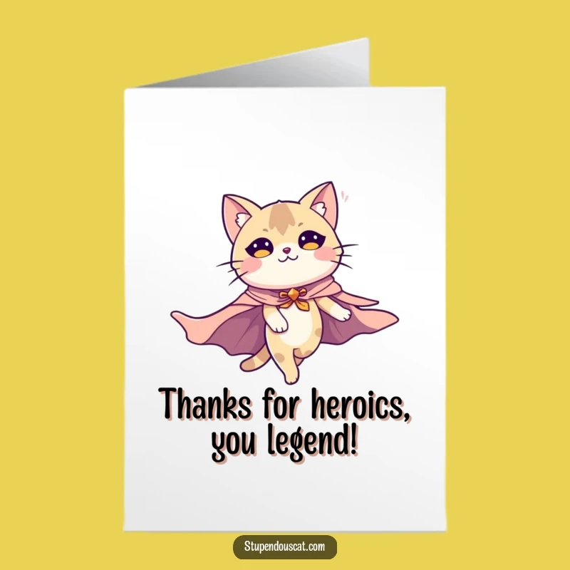 Free Printable Thank You Card: Majestic Flying Cat Expresses Gratitude, Downloadable Gift