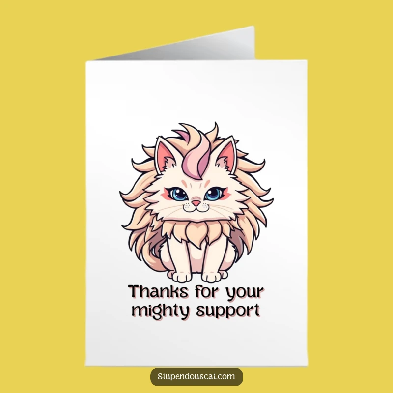Free Printable Thank You Card: Powerful Cat Mane - Funny Downloadable