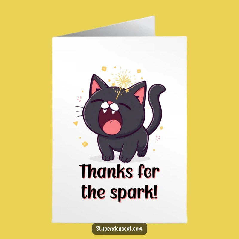 Free Printable Thank You Cat Card - Firework Roar Downloadable Gratitude Gift