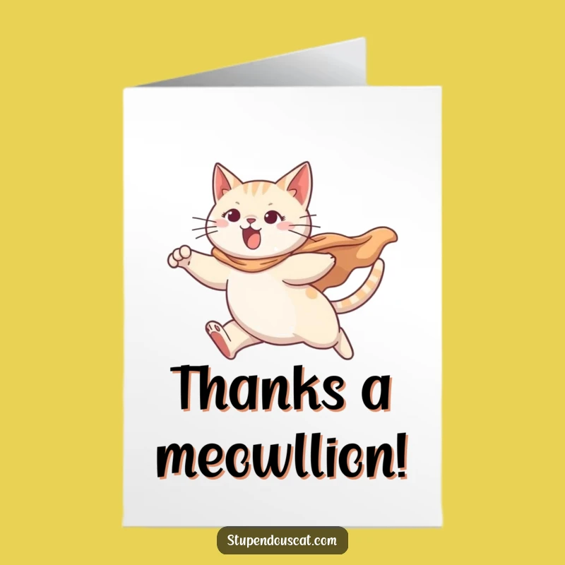 Free Printable Thank You Card: Awesome Cat superhero, thoughtful downloadable gift!
