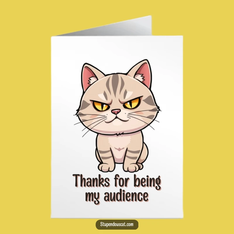 Free Printable Thank You Card: Smug Cat Gratitude, Downloadable Funny Thanks