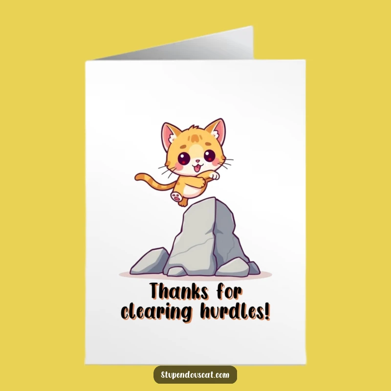 Free Printable Thank You Card - Cat Cub Overcoming Challenge Gift