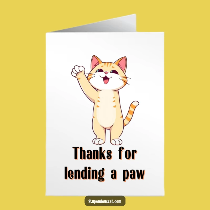 Free Printable Thank You Card: Triumphant Cat - Funny Downloadable