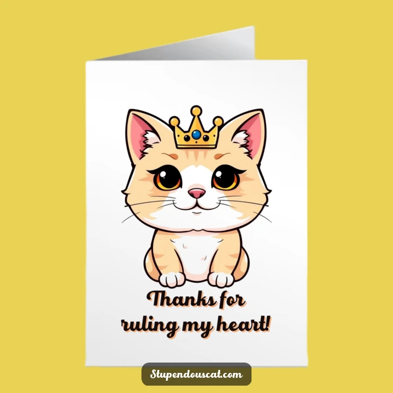 Free Printable Thank You Card: Regal Cat's Royal Thanks, Downloadable Gift