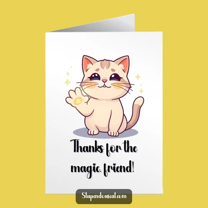 Free Printable Magical Cat Thank You Card - Enchanting Downloadable Gift