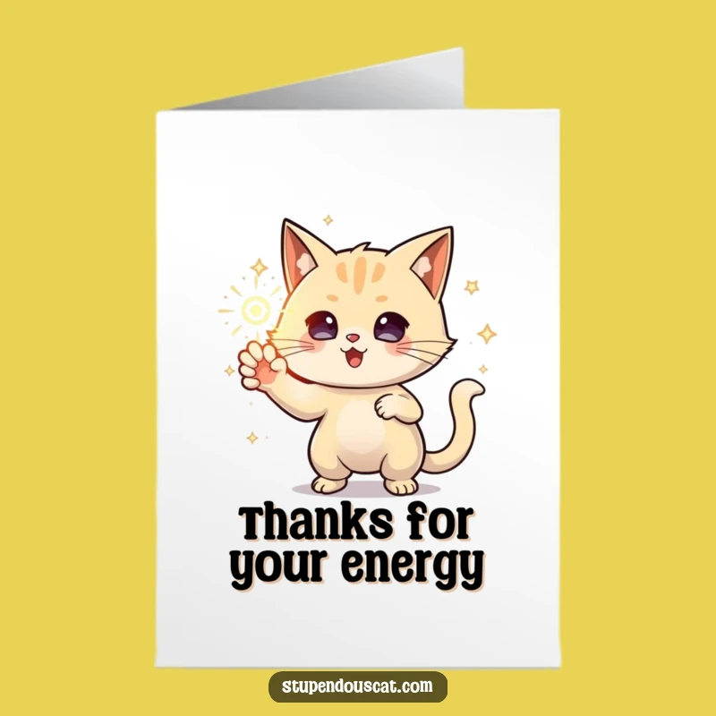 Free Printable Thank You Card: Powerful Cat's Energy of Gratitude