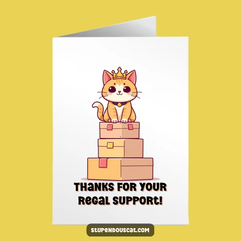 Free Printable Regal Cat Thank You Card - Proud Feline Downloadable Gift