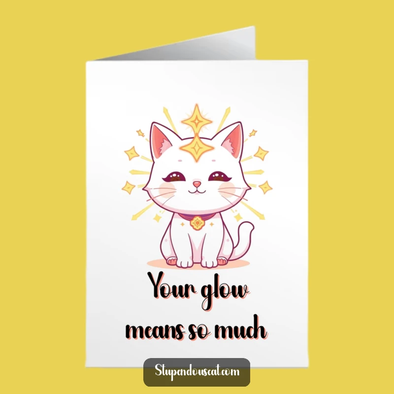 Free Printable Thank You Card: Radiant Cat's Celestial Gratitude