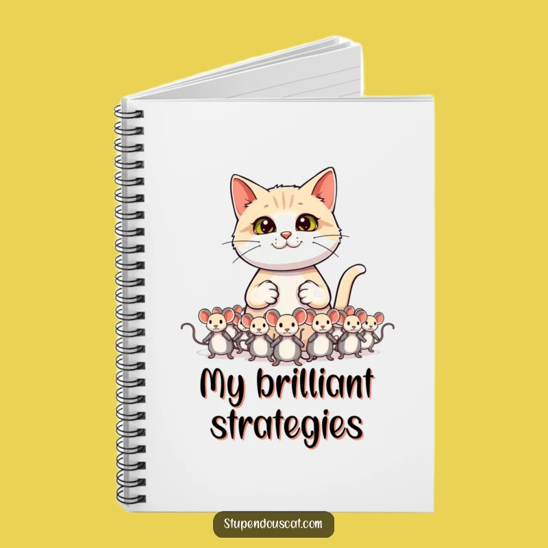 Funny Cat General Notebook - Strategize Your Thoughts with Toy Mice Gift